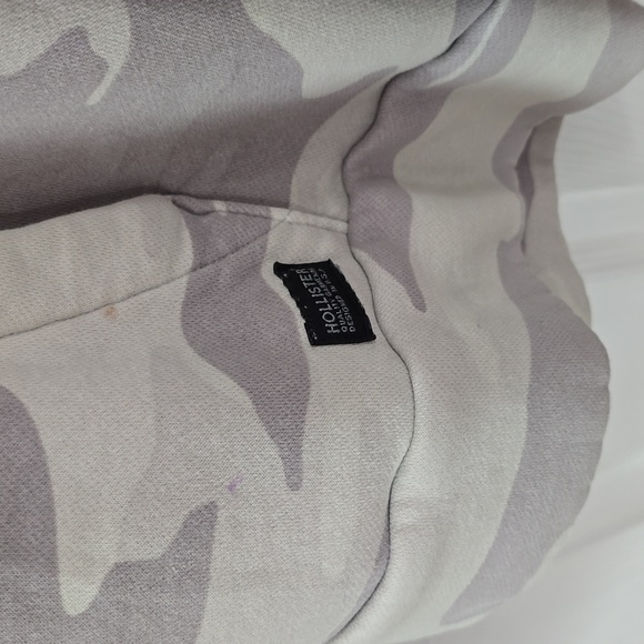 Hollister Hooded Sweatshirt Camouflage Oversized Gray Size Large - Picture 7 of 14